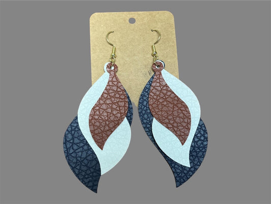 Sophisticated Faux Leather Earrings with Wavy Layers