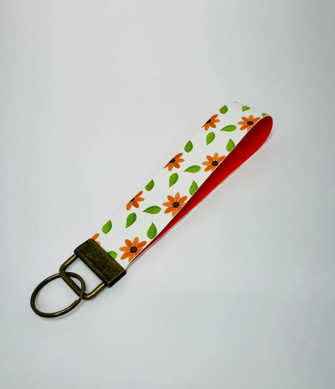 Orange Daisy Keychain Wristlet