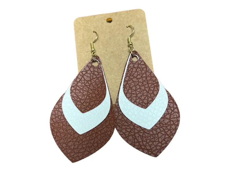 Layered Faux Leather Earrings